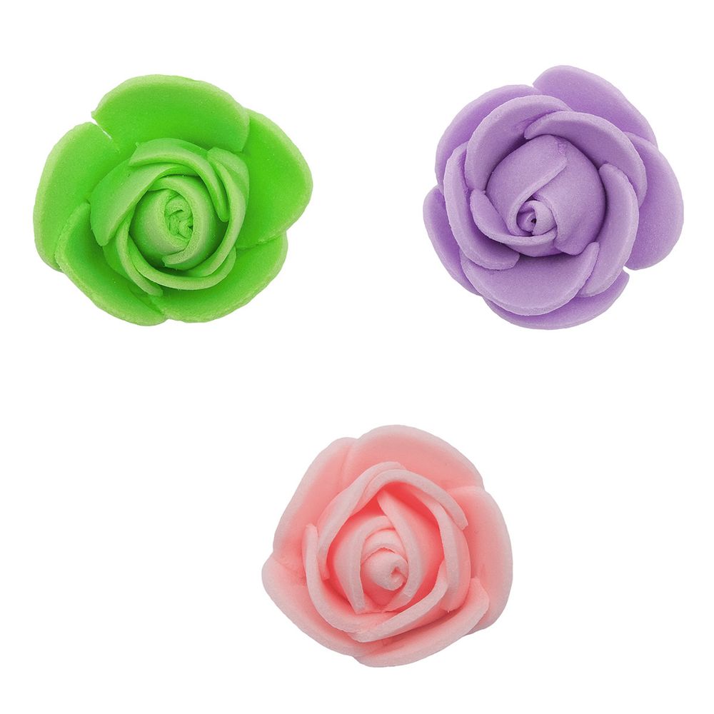 Цветочек-розочка из фоамирана 38 мм, микс №19, 3 цвета, 30 шт