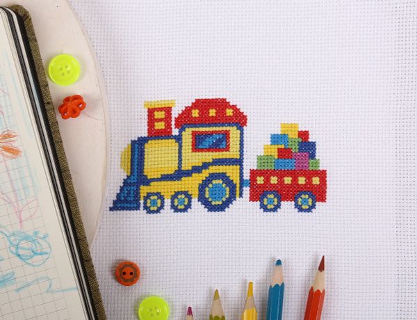 Набор для вышивания нитками Klart, Паровозик