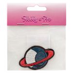 Термоаппликация "Голубая планета с красным кольцом", 6.4х4.2см