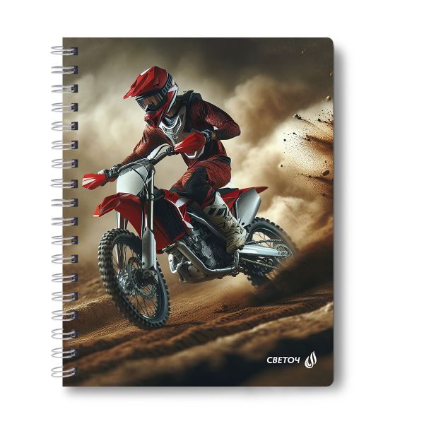 Тетрадь ученическая общая, A5 96 л. на гребне 60 г/м², белизна 90 %, 4 шт, клетка, 01187 На предельной скорости, Светоч Т111