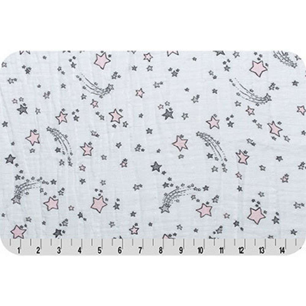 Ткань для пэчворка Peppy Embrace (марлевка), отрез 100х125 см, 120 г/м², emshooting star blush, Shannon Fabrics