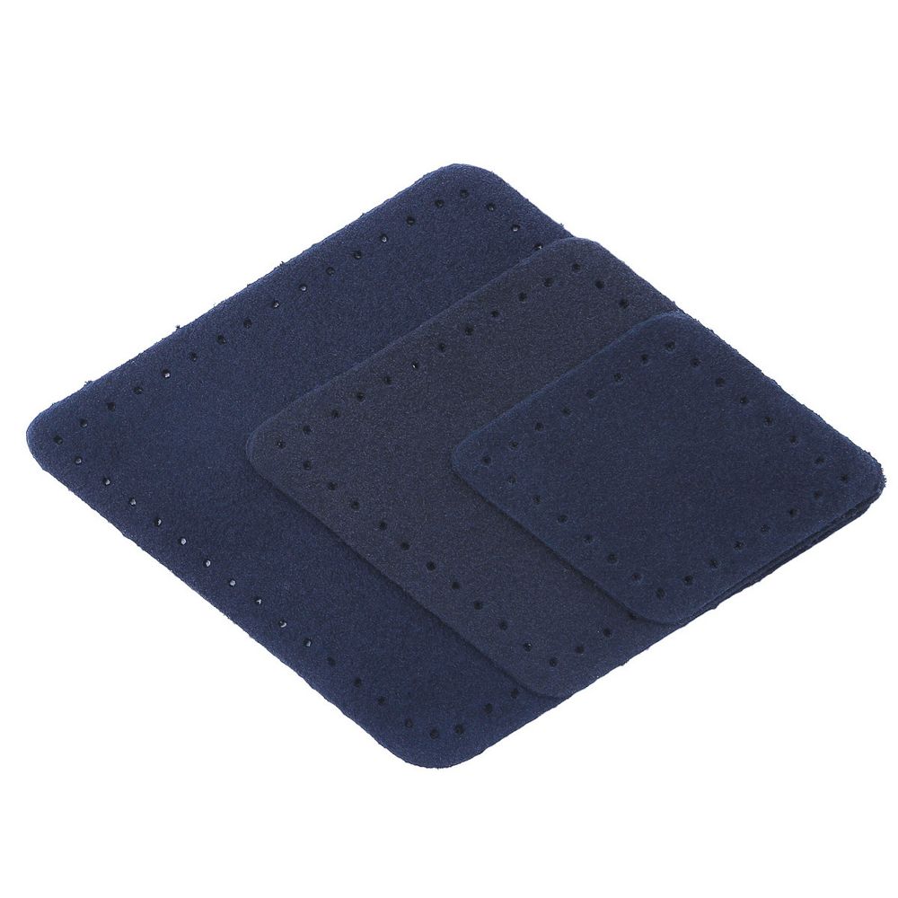 Набор заплаток пришивных из замши, ромб 4х5,6см, 6х8,4см, 8х11,2см, с перфорацией, 3 шт (22 темно-синий), 59405