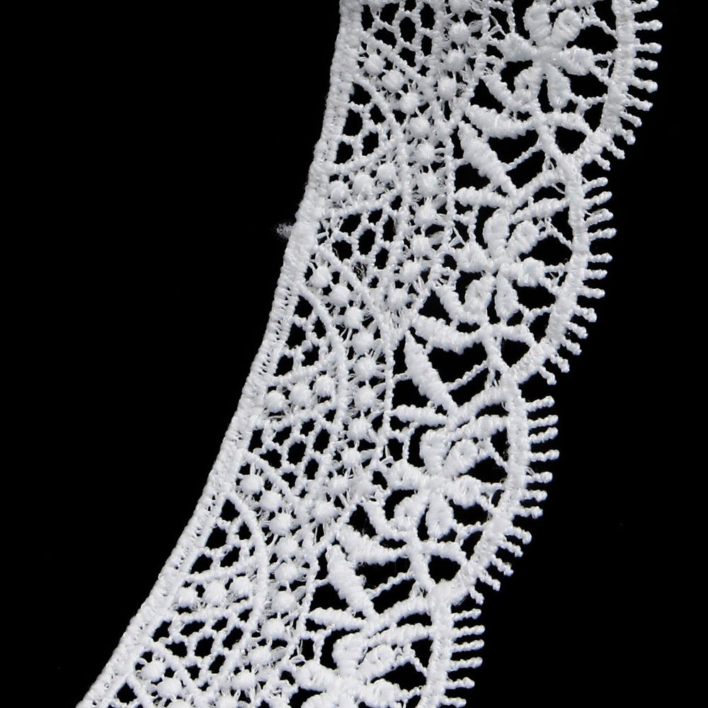 Кружево гипюр (плетёное) 45 мм / 3 метра, матовое, C501 белый