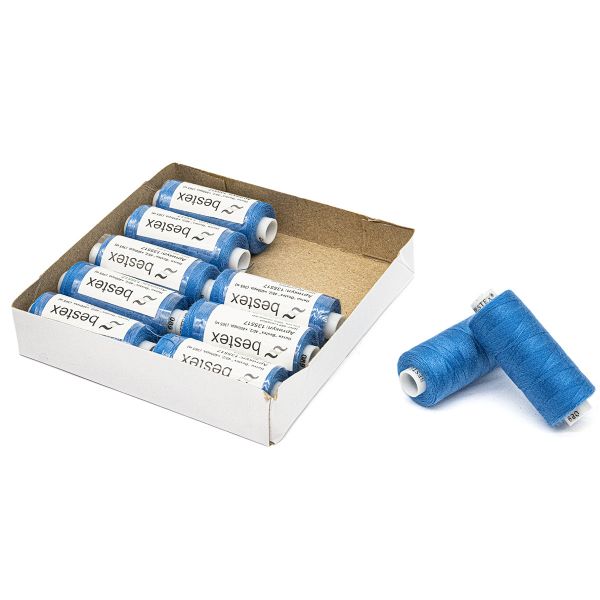 Нитки швейные бытовые Bestex 40/2, 365 м (400 ярд) / 10 кат., 089 темно-голубой