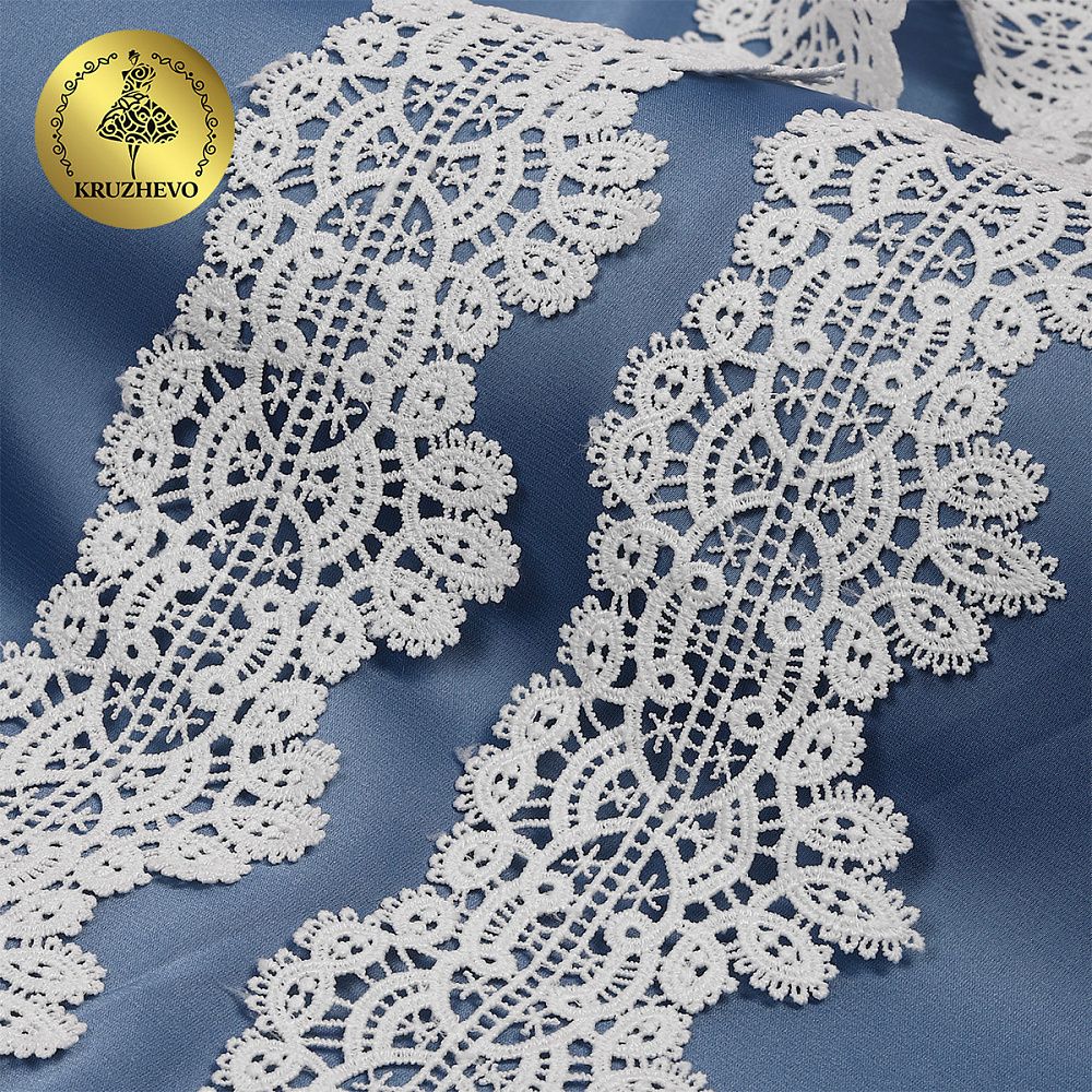 Кружево гипюр (плетёное) 70 мм / 4.5 метра, TBY.SUN.11, цв.белый