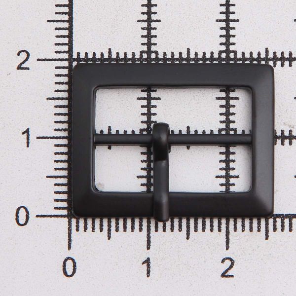 Пряжка ременная металл 20 мм, прямоугольная, матовый черный, 2 шт, MB-155