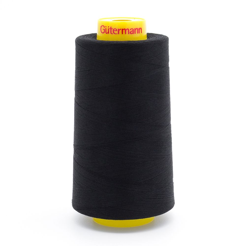 Нитка особо тонкая Gutermann Mara №150 (150/2), 5000 м, 713961, цв. 2111 ультра-черный, 1 катушка