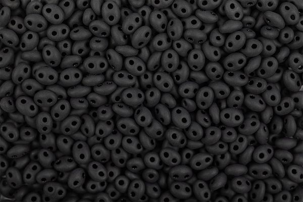 Бисер Gamma Twin 2.5х5 мм, 50 г (10х5 г), T005 черный/мат. (23980/1) 321-96001