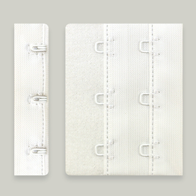 Застежки для бюстгальтера текстильные 3х2, 57 мм, 25 шт, 001 белый, Arta