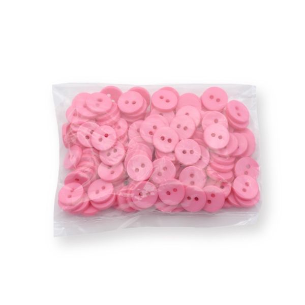 Пуговицы 2 прокола 18L, 11 мм, (Pink (розовый)), NE74, 144 шт