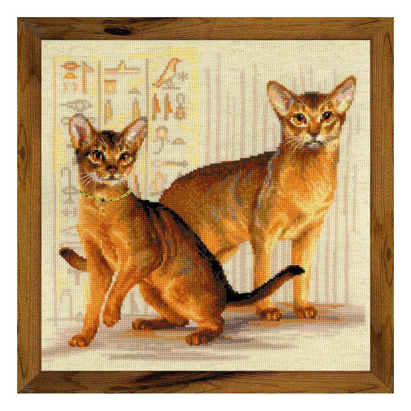 Набор для вышивания нитками Риолис, Абиссинские кошки 40х40см