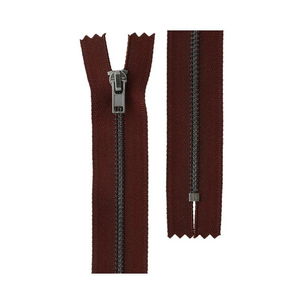 Молния металл Т3 (3 мм) 1 зам., н/раз., 20 см, черн.никель, 175 т.бордовый, ZIP 3B Gamma, 10 шт