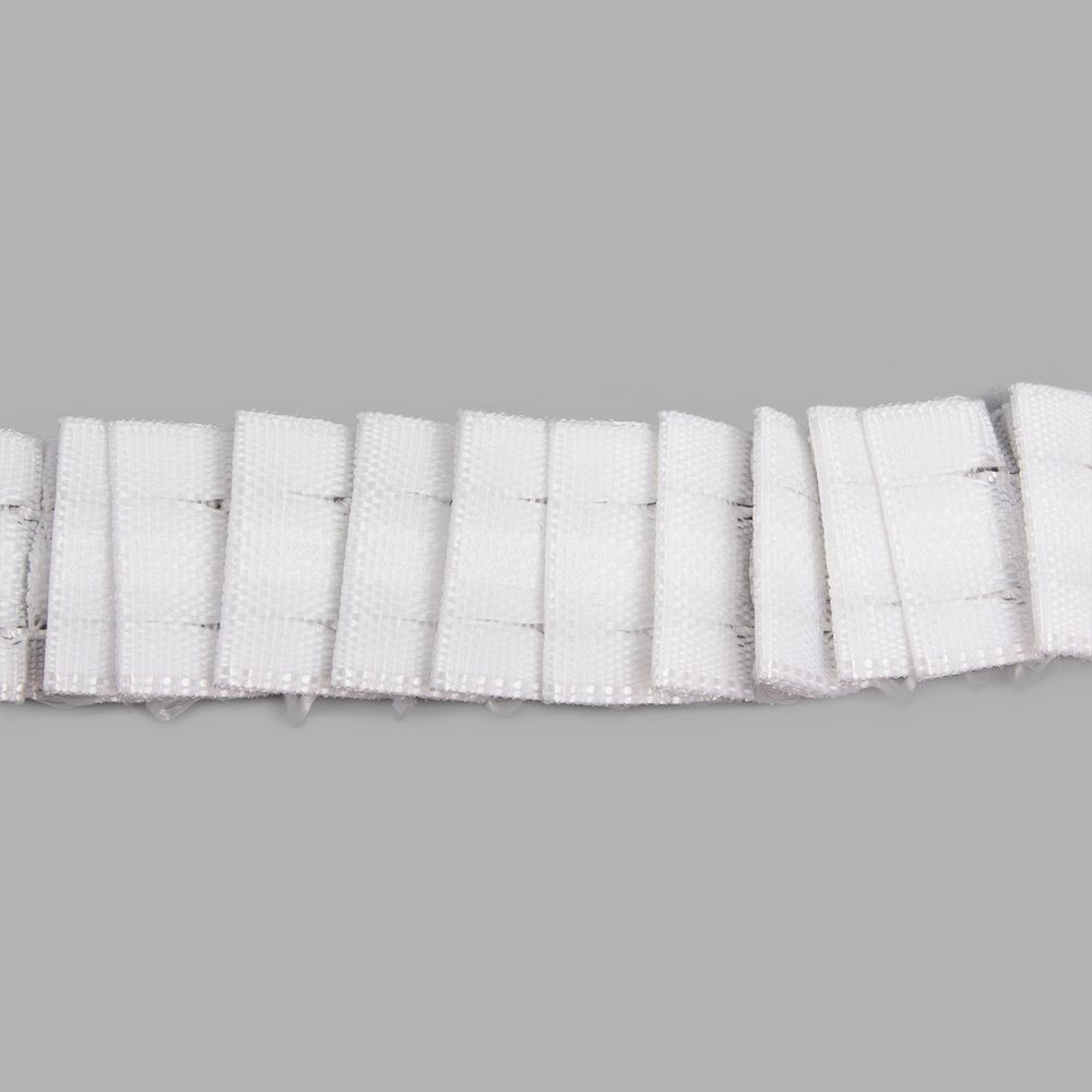 Лента (тесьма) шторная: сборка параллельная (1:2) 20 мм / 100 метров, равномерная