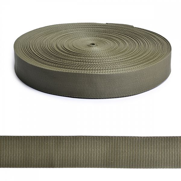Стропа (ременная лента) 40 мм / 50 метров, толщ. ≈1.2 мм, 09 хаки