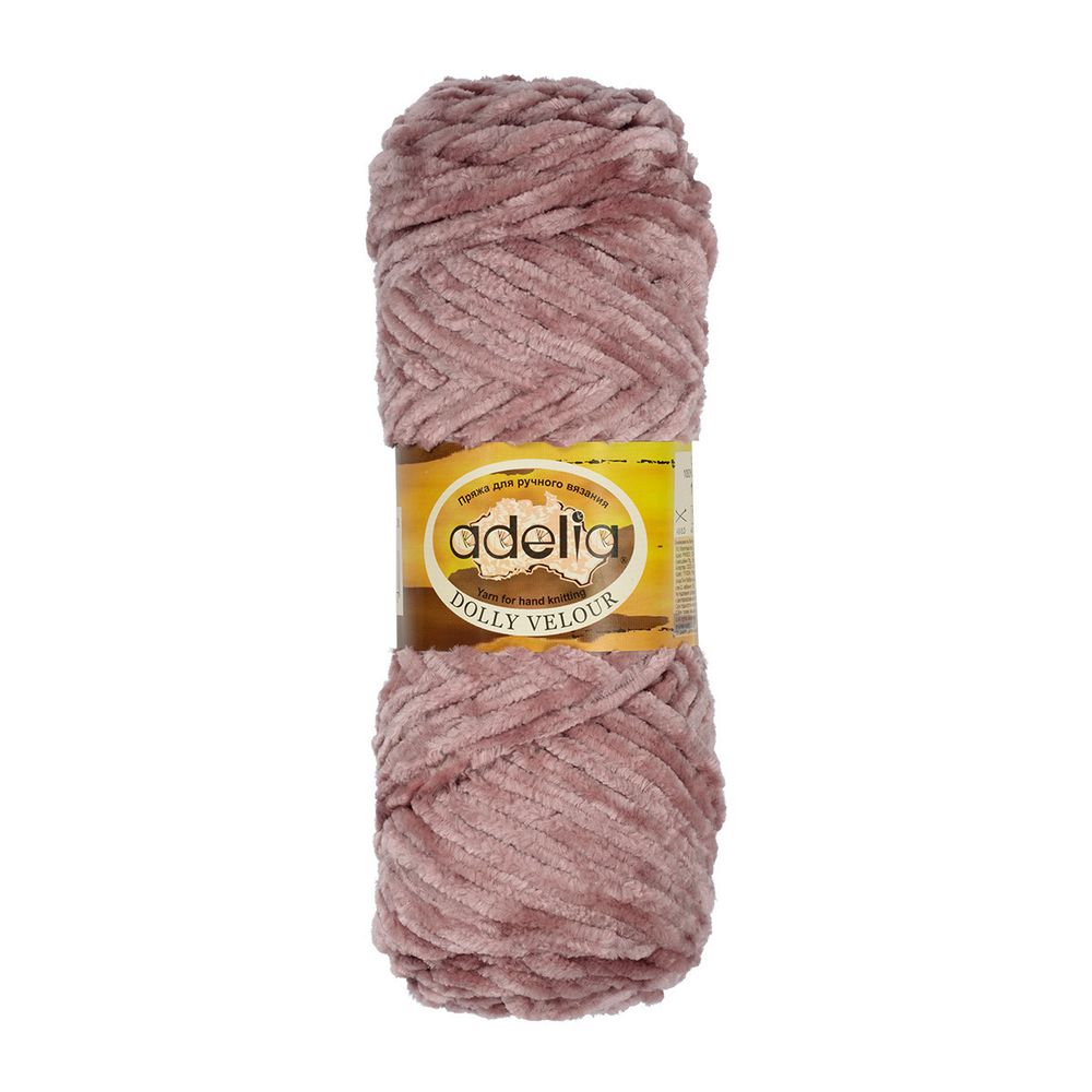 Пряжа Adelia Dolly Velour / уп.5 мот. по 100г, 93м, 05 античная роза