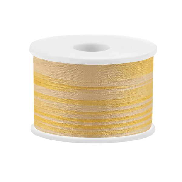 Лента (тесьма) шелковая 13.0 мм / 45.5±0.5 метров, M007 бл.желтый/желтый, Gamma SRM-13