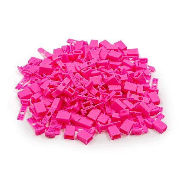 Наконечник для шнура пластик 17х11 мм, ПП, розовый, 100 шт