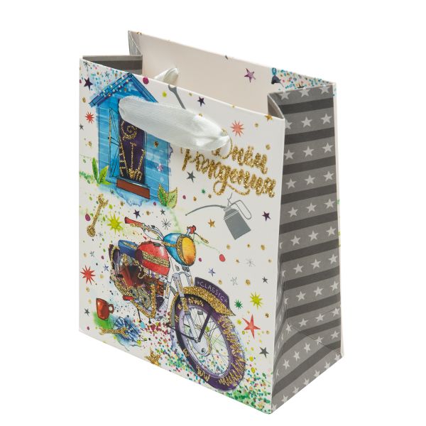 Пакет подарочный 210 г/м², 12х14х6 см, 12 шт, 05, Stilerra ABYXS