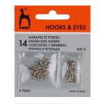 Крючки пришивные 7 мм, никель, серебристые, 14 шт, Pony