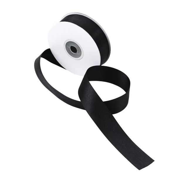 Лента атласная 2-сторонняя 25.0 мм / 22.86±1 метров, C1112 черный, 6102-0013, Globus