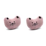 Нашивная декоративная кошка, 5х4см 2 штук (розовый), AR747