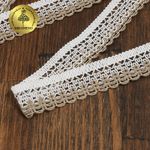 Кружево вязаное (тесьма) 6995 20 мм, цв.127 белый со льном уп.25м
