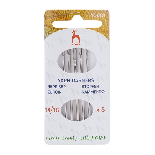 Иглы ручные Yarn Darners №14-18 с серебряным ушком, 5 шт, Pony, 10801