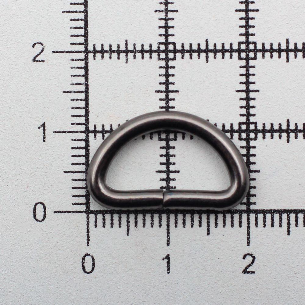 Полукольцо сварное металл 15.0 мм (in), (внешн. 20х12 мм, ⌀2.5 мм), 100 шт, чер.никель ГР, 6063