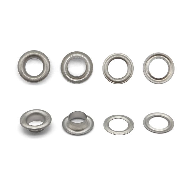 Люверсы металл ⌀_8.0 мм (внутр.), серебро, 100 шт, BIG