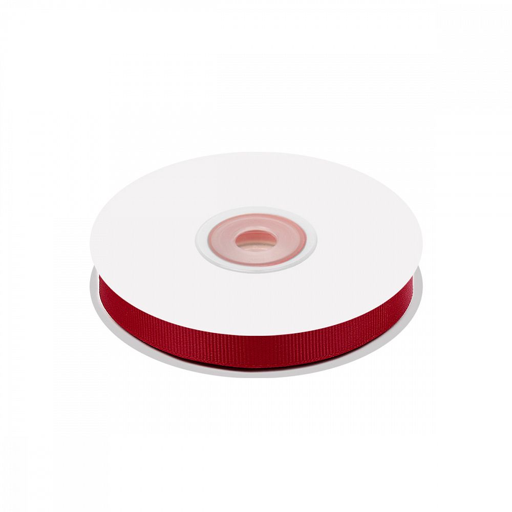 Лента репсовая (в рубчик) 10.0 мм / 22.8±1 метра, 260 бордовый, Magic4Hobby