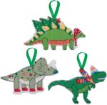 Набор для вышивания нитками Klart, Новогодние игрушки. Динозаврики, 7.5х12.5 см