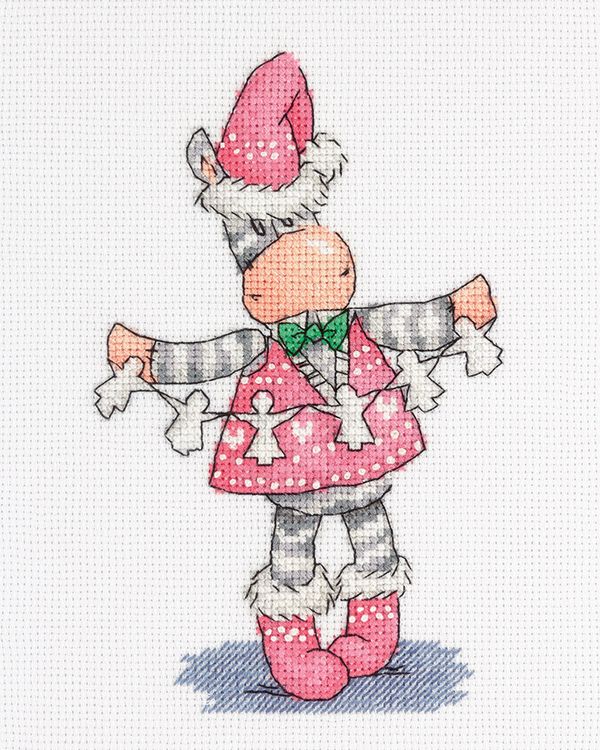 Набор для вышивания нитками Klart, Новогодняя гирлянда, 12,5х18 см