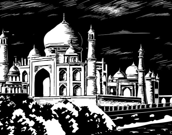 Набор для творчества Гравюра 20х25.5 см, №26 Тадж-Махал (серебро), Hobbius SGHK