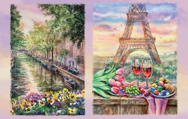 Бумага рисовая 32х22 см, 0112 Город романтиков, Love2art KPR/R