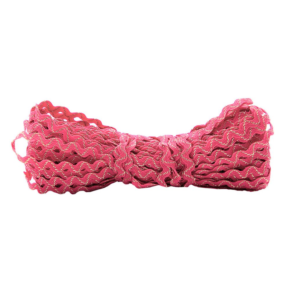 Тесьма вьюнчик с метанитью, 5 мм / 20 м (розовый), С3584