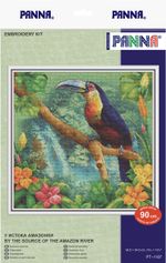 Набор для вышивания нитками Panna, У истока Амазонки, 34х34 см