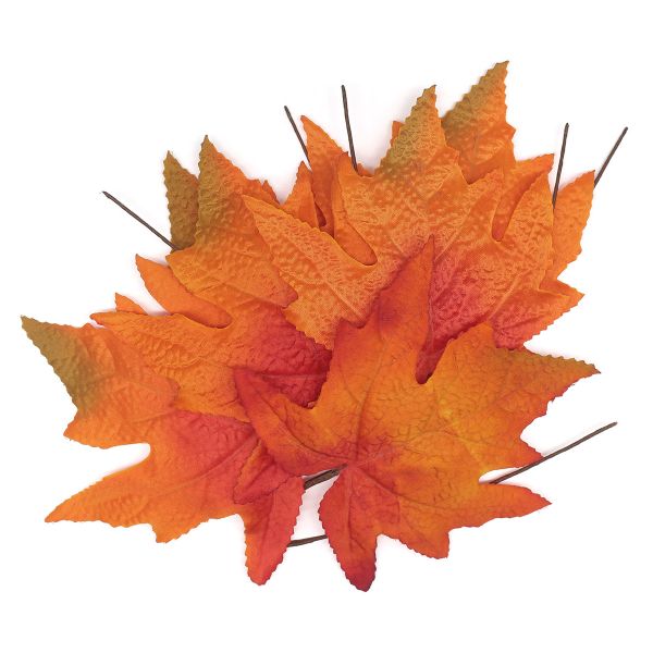 Кленовые листья 12 см, 6 шт, №4 оранжевый, XY19-1140