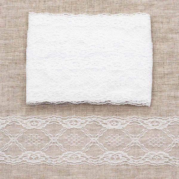 Кружево на сетке 68 мм, 6,8 м, ±4 см, WL-84, белый