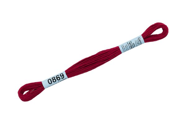 Мулине Gamma 100% хлопок, цв.0869 вишневый, 24 мотка по 8 метров