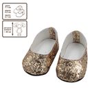 Обувь для кукол Туфельки 7 см, 02 золотистый, HobbyBe KBG-1