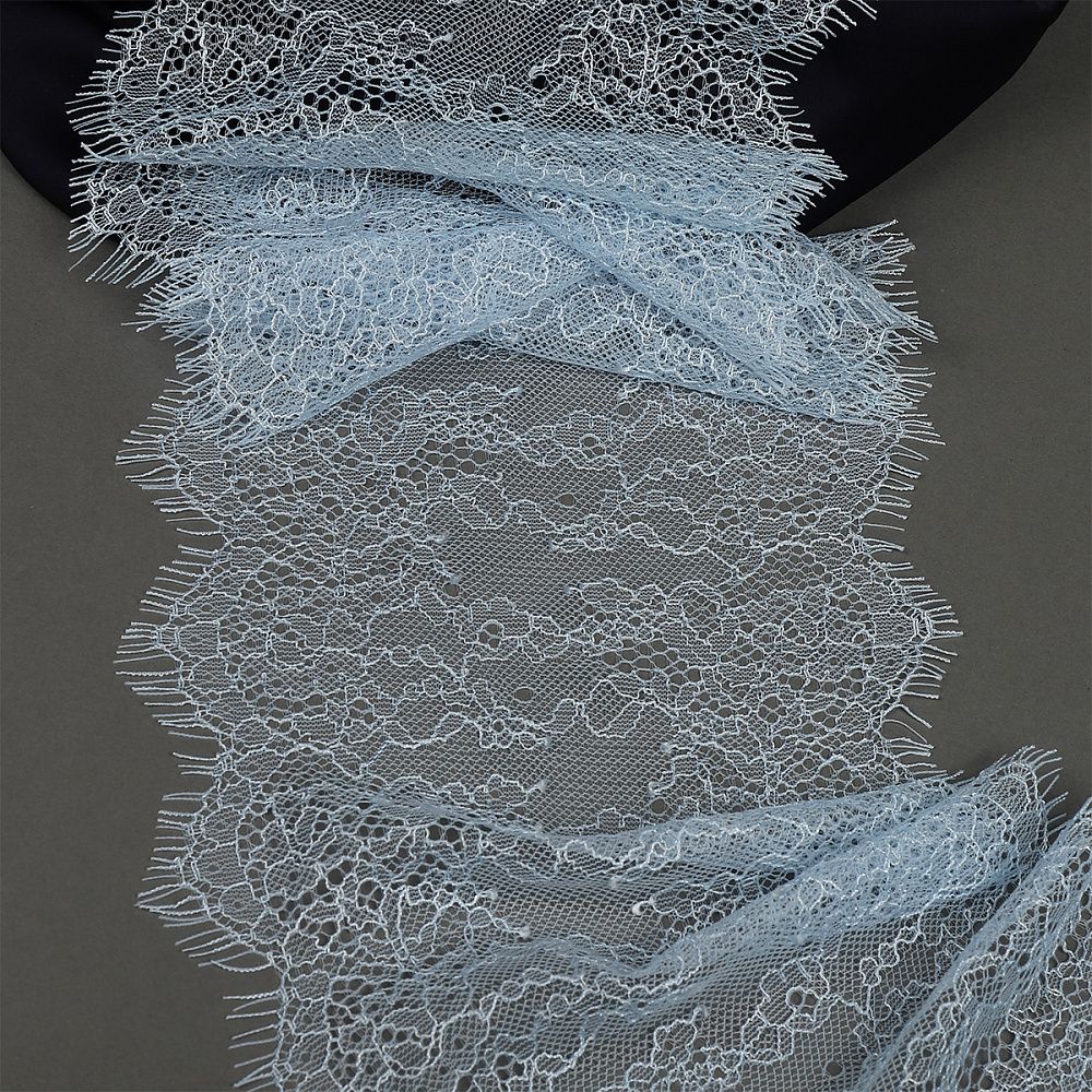 Кружево шантильи (реснички) диз. A88 шир.170мм цв.F183 голубой, 3 метра, Kruzhevo