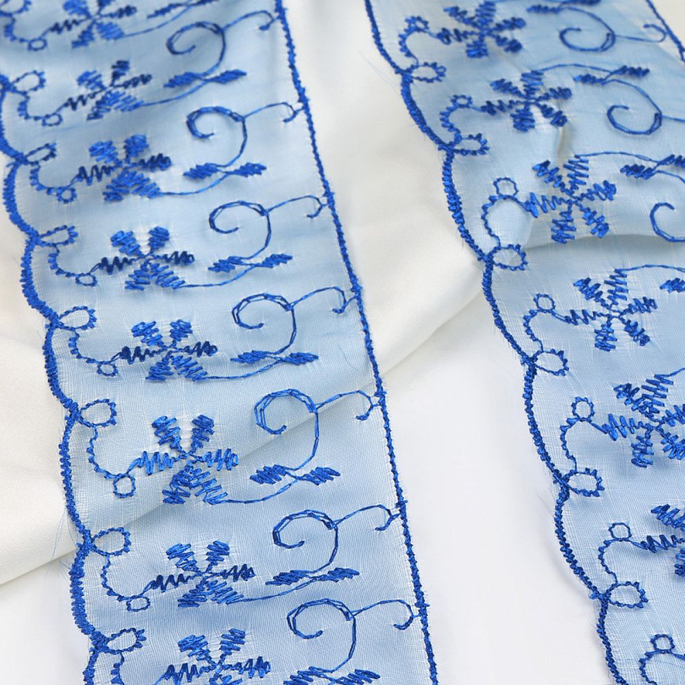 Кружево капроновое 65 мм / 13.7 м, TBY 30011, цв.040 синий, Kruzhevo