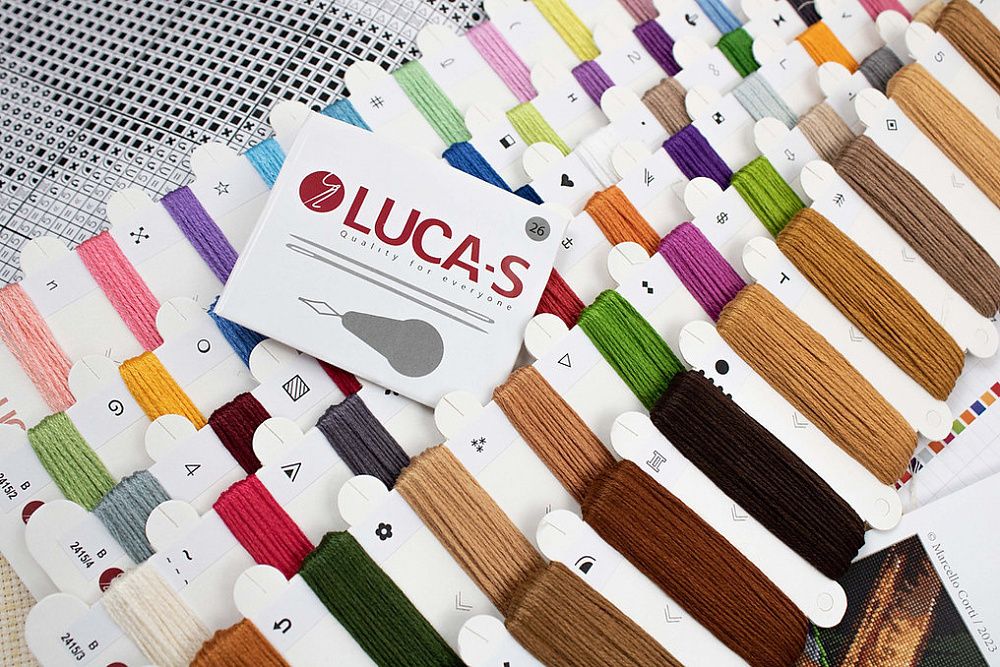 Набор для вышивания нитками Luca-S, Щенок Пикассо 40х29 см