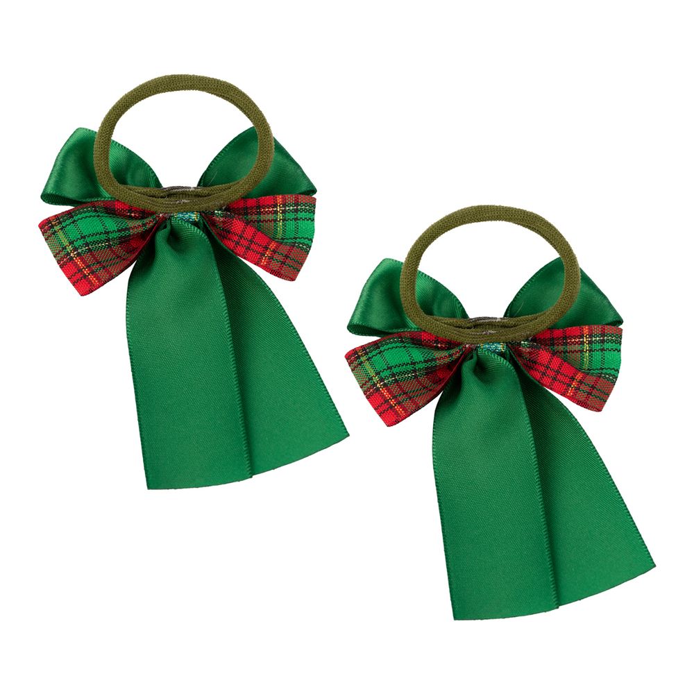 Набор резинок для волос, 10 шт, №01 зелёный (клетка), Cherry Mary DR07060