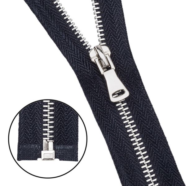 Молния металл Т5 (5 мм) 1 зам., разъем., 70 см, никель, 580 черный, 5 шт