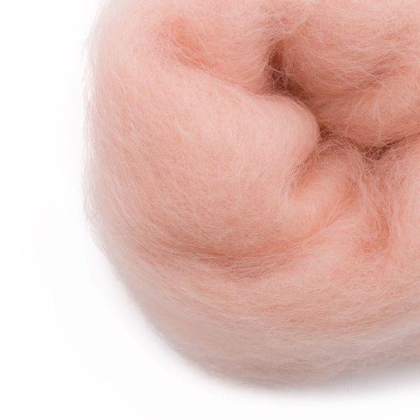 Шерсть для валяния Кардочес 100% п/тонк.шерсть, 100г Камтекс, 192 чайная роза