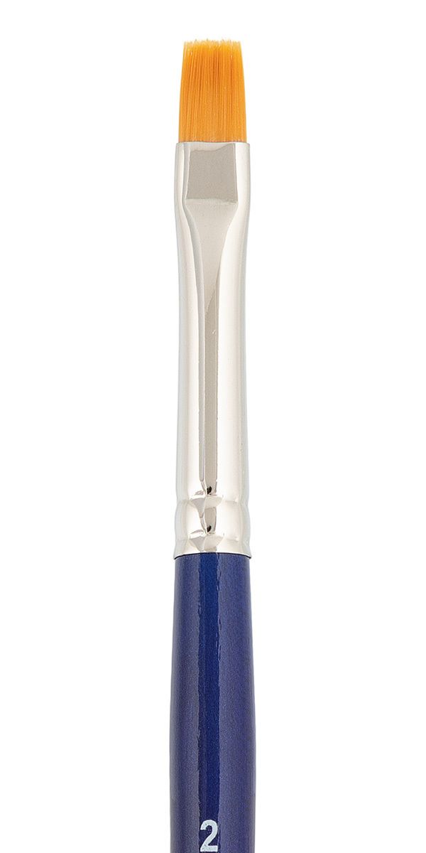 Кисть синтетика №02 плоская, 5 шт, короткая ручка, Vista-Artista 50212-02