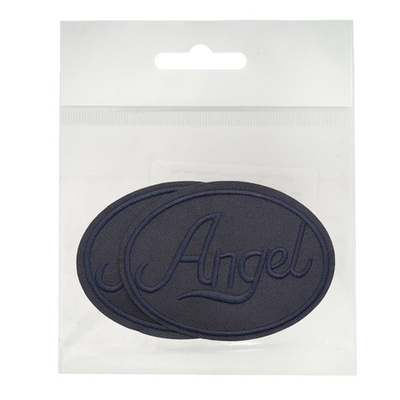 Термоаппликация круг ANGEL black 93х67мм (Blue2 (синий2)), 2 шт, LA559