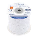 Тесьма отделочная зигзаг 9 мм, 30 м, 01 белый, Gamma, JZ-9