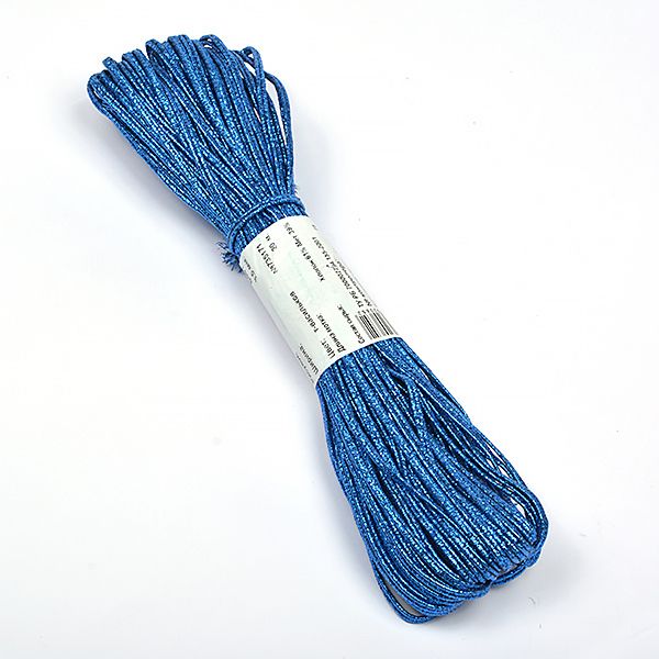 Шнур металлизированный сутаж ⌀3.5 мм / 20 метров, т.васильковый